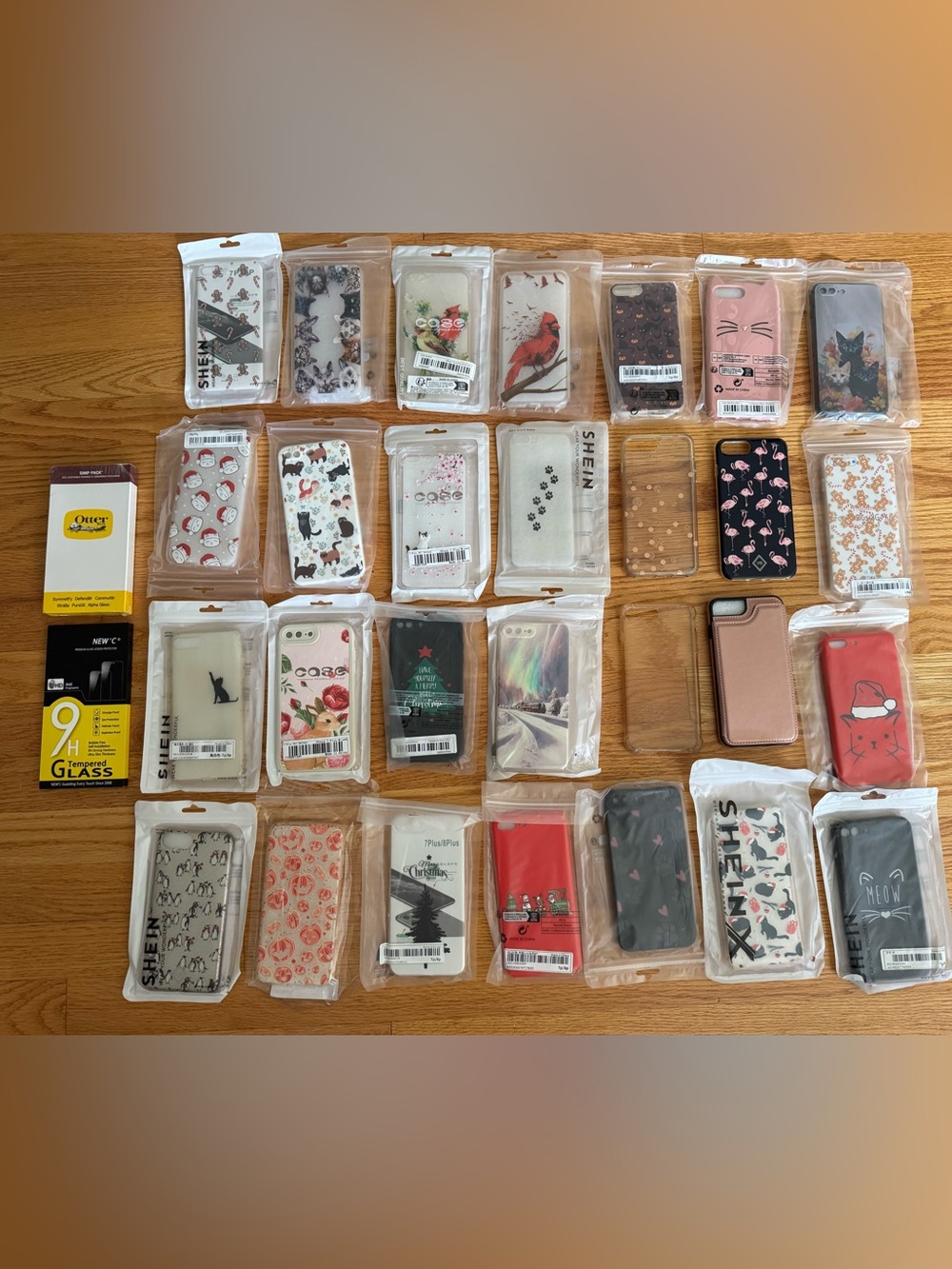 29 Assorted iPhone 7/8+ Phone Case Pack + Glass Protective Screens